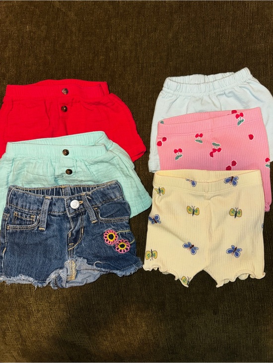 Old Navy Other - Old Navy Girls 6-Pack Shorts - Red, Mint, White, Pink, Yellow, Denim